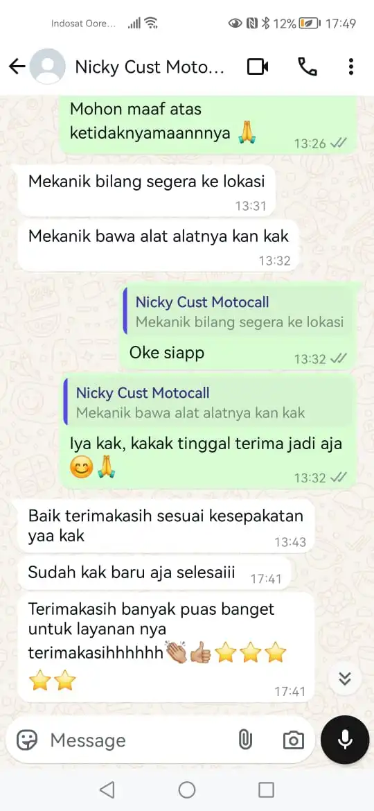 Apa Kata Kostumer Motocall